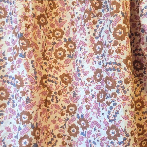 Faherty Women's Cream Floral Cotton Blouse Size XL - Picture 5 of 7